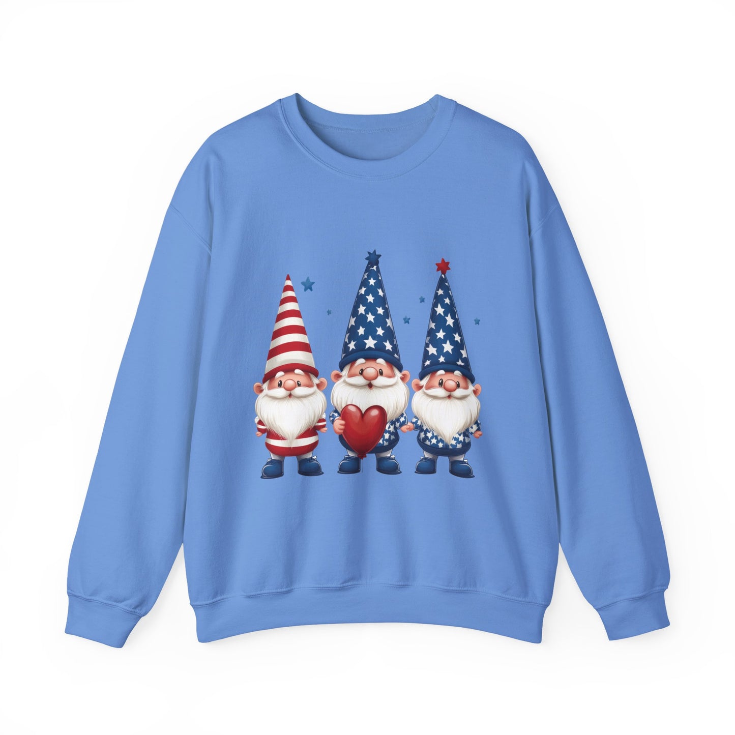 Patriotic Gnome Sweatshirt, Cozy Casual Wear for Independence Day, Gift for Gnome Lovers, 4th of July Apparel, All-Year Comfort