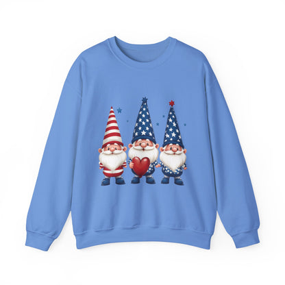 Patriotic Gnome Sweatshirt, Cozy Casual Wear for Independence Day, Gift for Gnome Lovers, 4th of July Apparel, All-Year Comfort