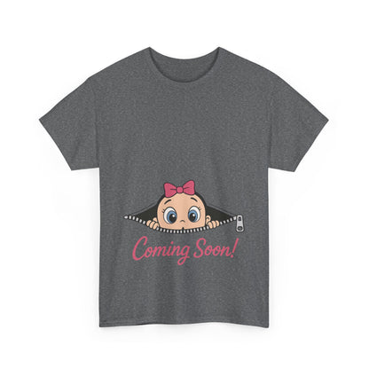 Coming Soon Maternity T-Shirt, Cute Baby Girl Pregnancy Announcement Shirt, Expecting Mom Gift, Gender Reveal Tee, Baby Shower Gift