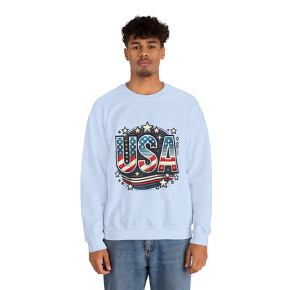 USA Pride Crewneck Sweatshirt, Comfortable Unisex Top, Great for Fourth of July, Independence Day, Everyday Wear, Cozy Gift