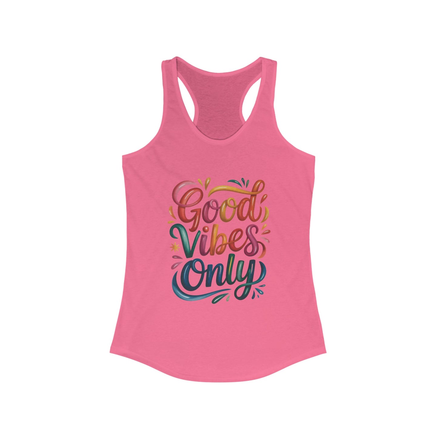 Good Vibes Only Women's Racerback Tank, Summer Top, Workout Shirt, Festival Wear, Gift for Her, Casual Style