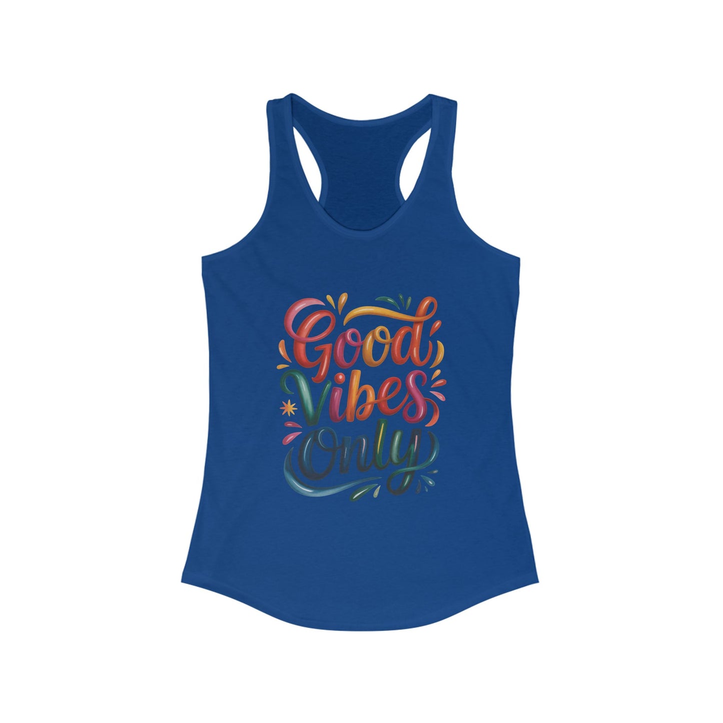 Good Vibes Only Women's Racerback Tank, Summer Top, Workout Shirt, Festival Wear, Gift for Her, Casual Style