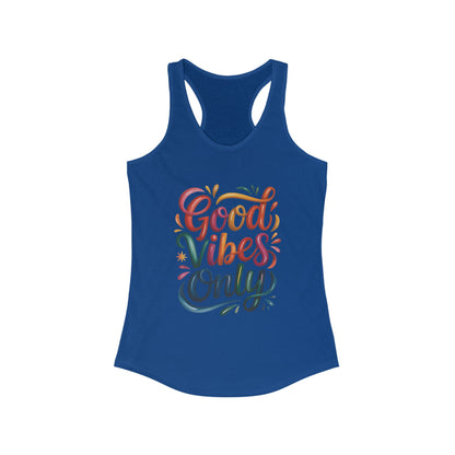 Good Vibes Only Women's Racerback Tank, Summer Top, Workout Shirt, Festival Wear, Gift for Her, Casual Style