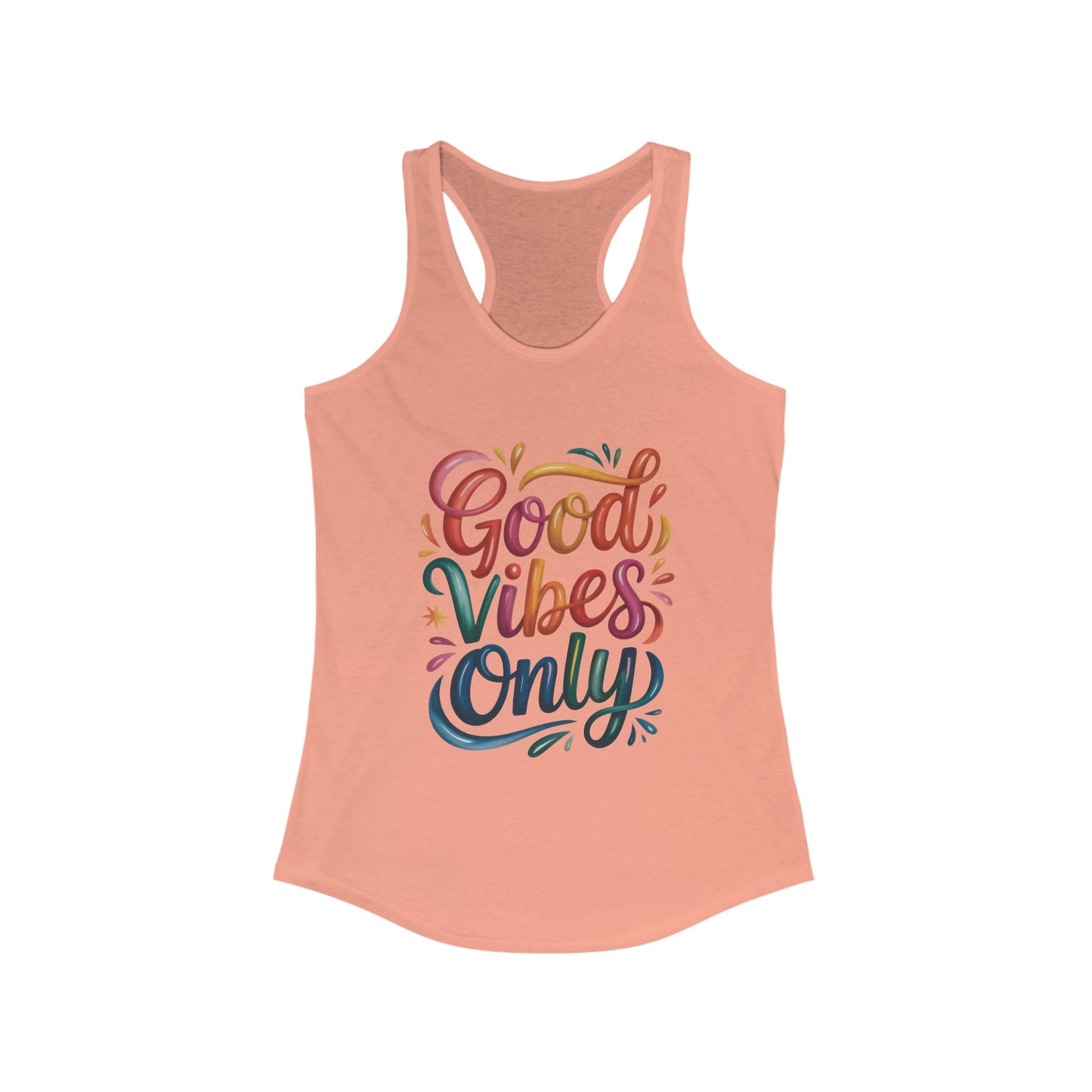 Good Vibes Only Women's Racerback Tank, Summer Top, Workout Shirt, Festival Wear, Gift for Her, Casual Style