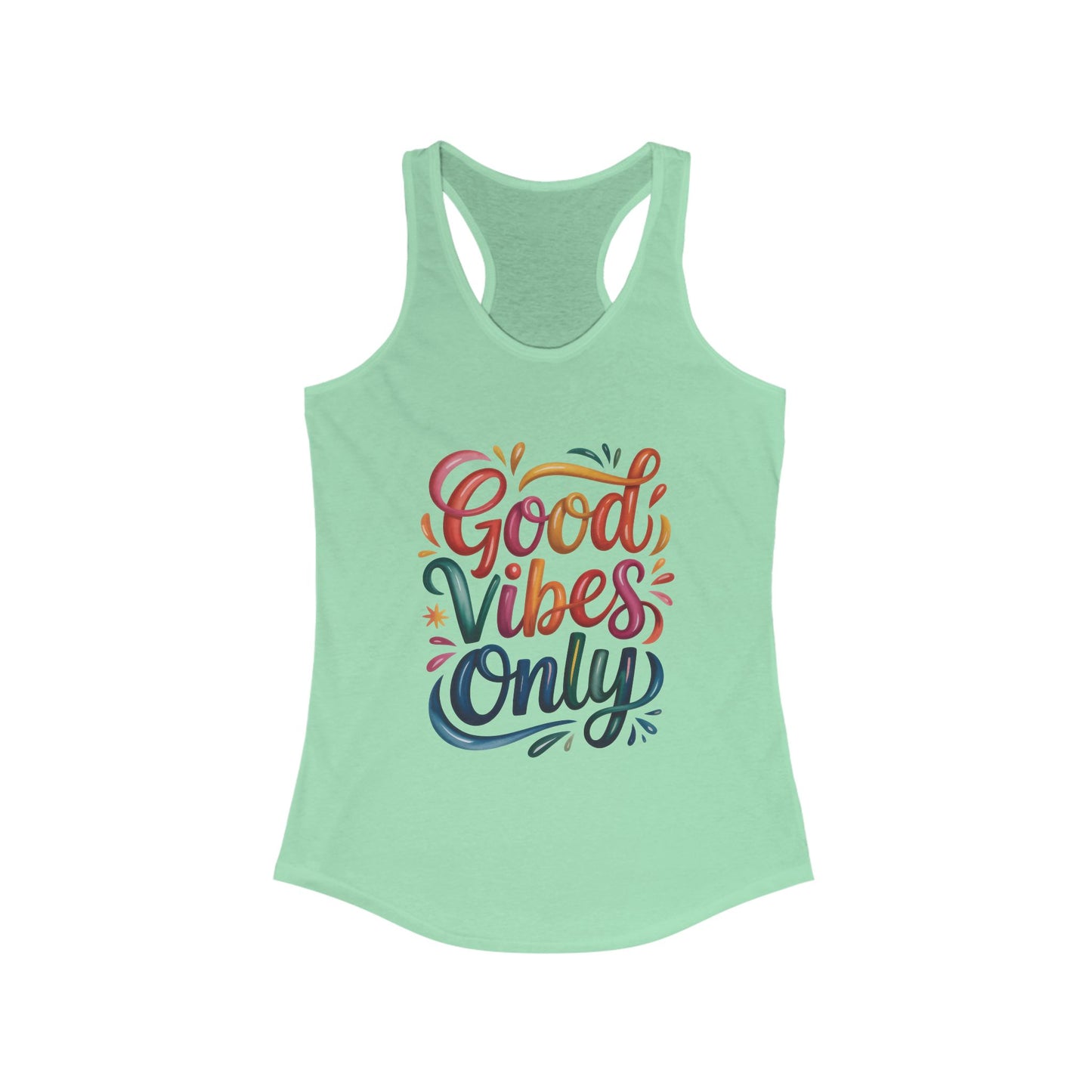Good Vibes Only Women's Racerback Tank, Summer Top, Workout Shirt, Festival Wear, Gift for Her, Casual Style