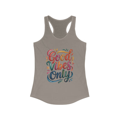 Good Vibes Only Women's Racerback Tank, Summer Top, Workout Shirt, Festival Wear, Gift for Her, Casual Style