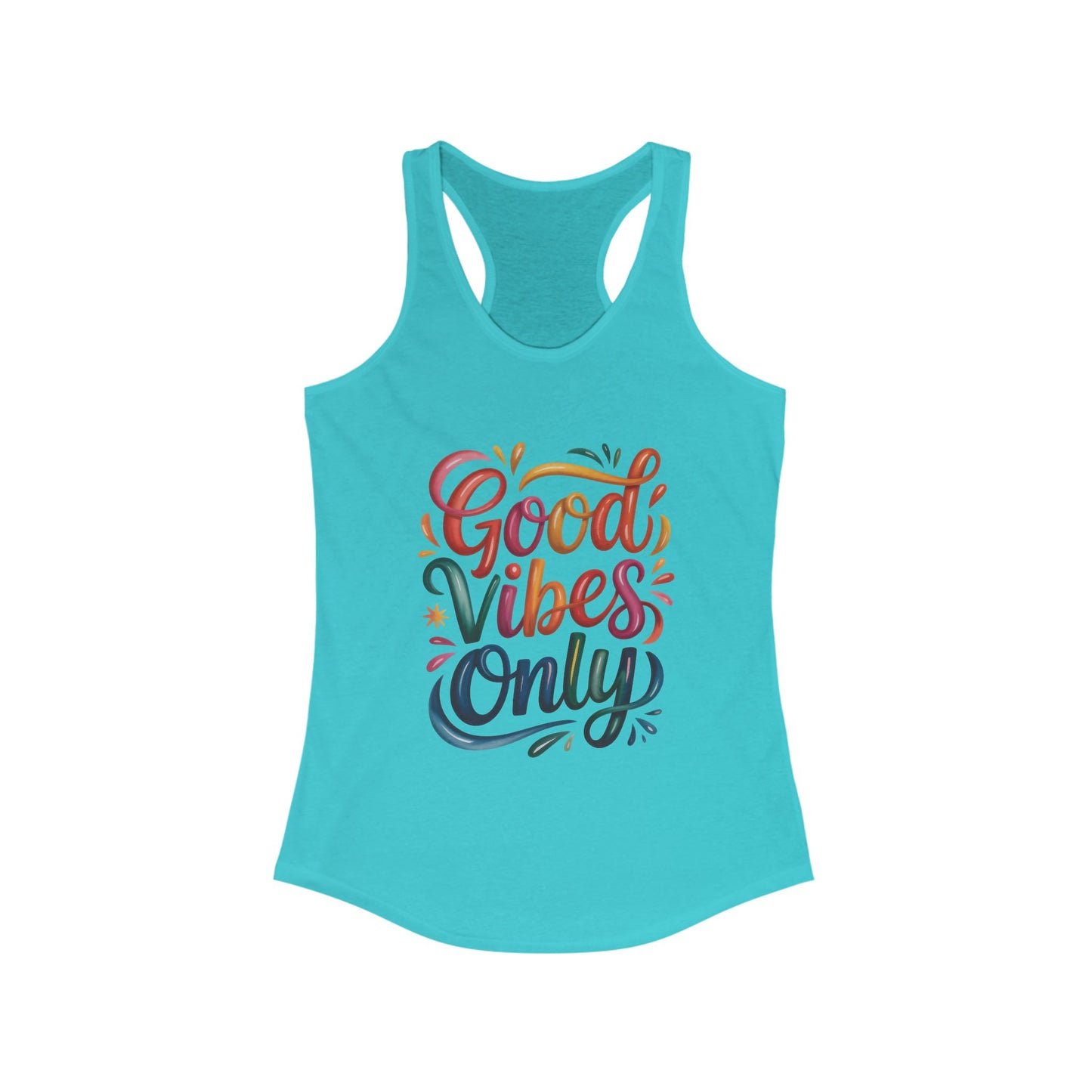Good Vibes Only Women's Racerback Tank, Summer Top, Workout Shirt, Festival Wear, Gift for Her, Casual Style