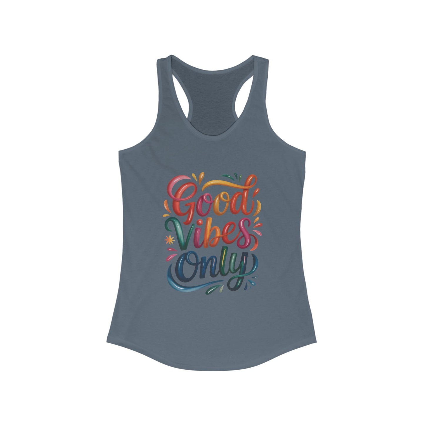Good Vibes Only Women's Racerback Tank, Summer Top, Workout Shirt, Festival Wear, Gift for Her, Casual Style