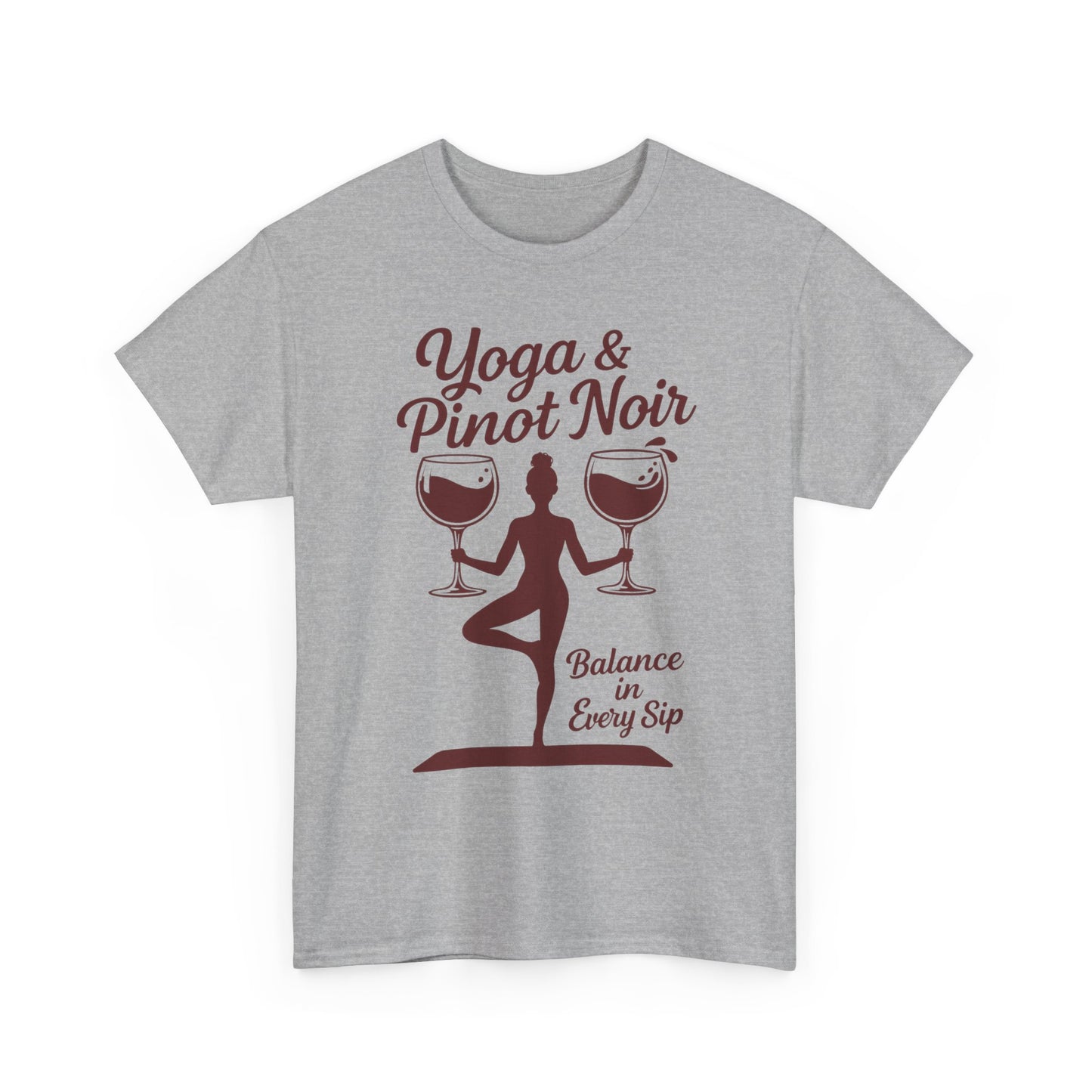 Yoga and Wine Shirt Women, Funny Pinot Noir Tee, Balance in Every Sip Tee, Yoga Lover Gift