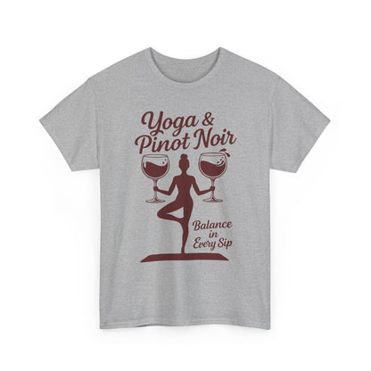 Yoga and Wine Shirt Women, Funny Pinot Noir Tee, Balance in Every Sip Tee, Yoga Lover Gift