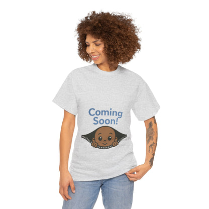 Coming Soon Maternity  Tee, Cute Baby Boy Pregnancy Announcement Tee, Funny Expecting Mom Gift, Gender Reveal Tee, Baby Shower Top