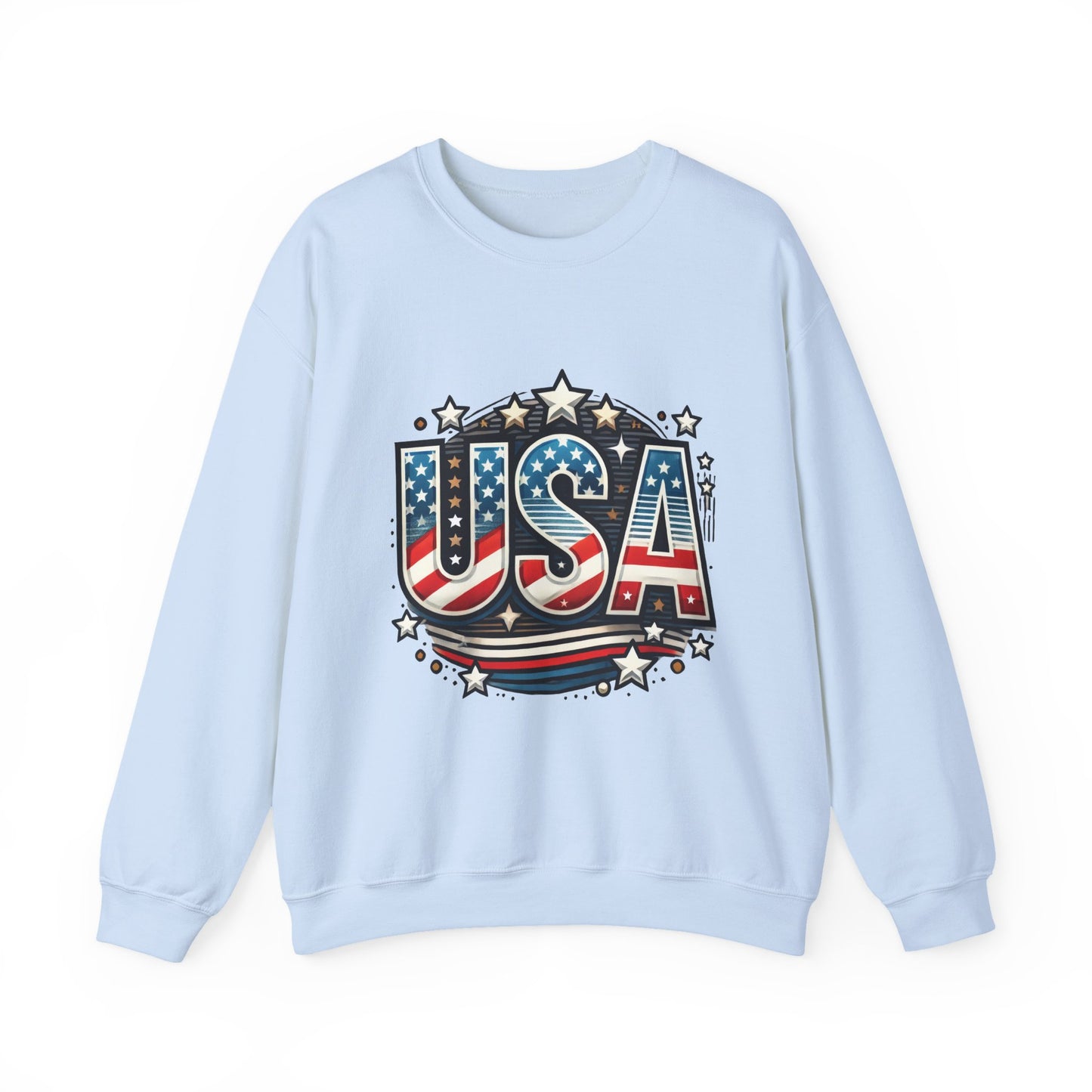 USA Pride Crewneck Sweatshirt, Comfortable Unisex Top, Great for Fourth of July, Independence Day, Everyday Wear, Cozy Gift