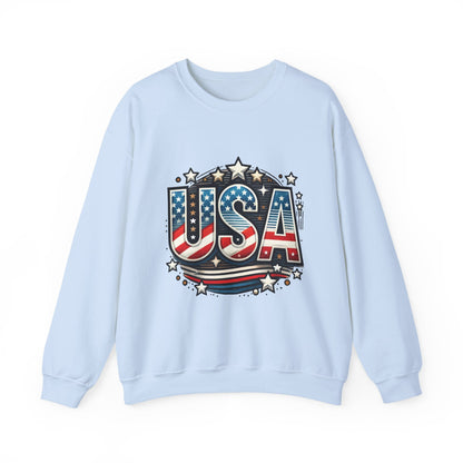 USA Pride Crewneck Sweatshirt, Comfortable Unisex Top, Great for Fourth of July, Independence Day, Everyday Wear, Cozy Gift