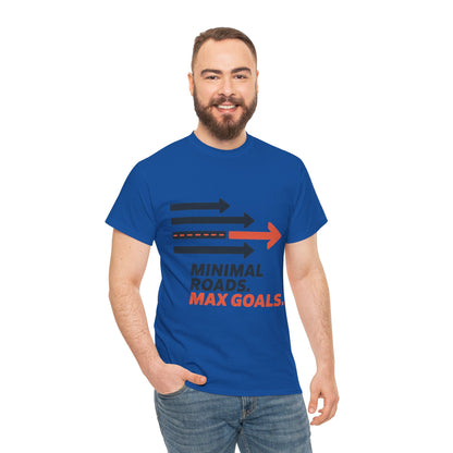 Minimal Roads Max Goals Motivational Mens T-Shirt, Urban Style Graphic Tee