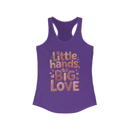 Little Hands, Big Love Racerback Tank, Perfect for Moms Gifts, Cute Mom Top, Baby Showers, Gift for Mothers, mother's day Tank