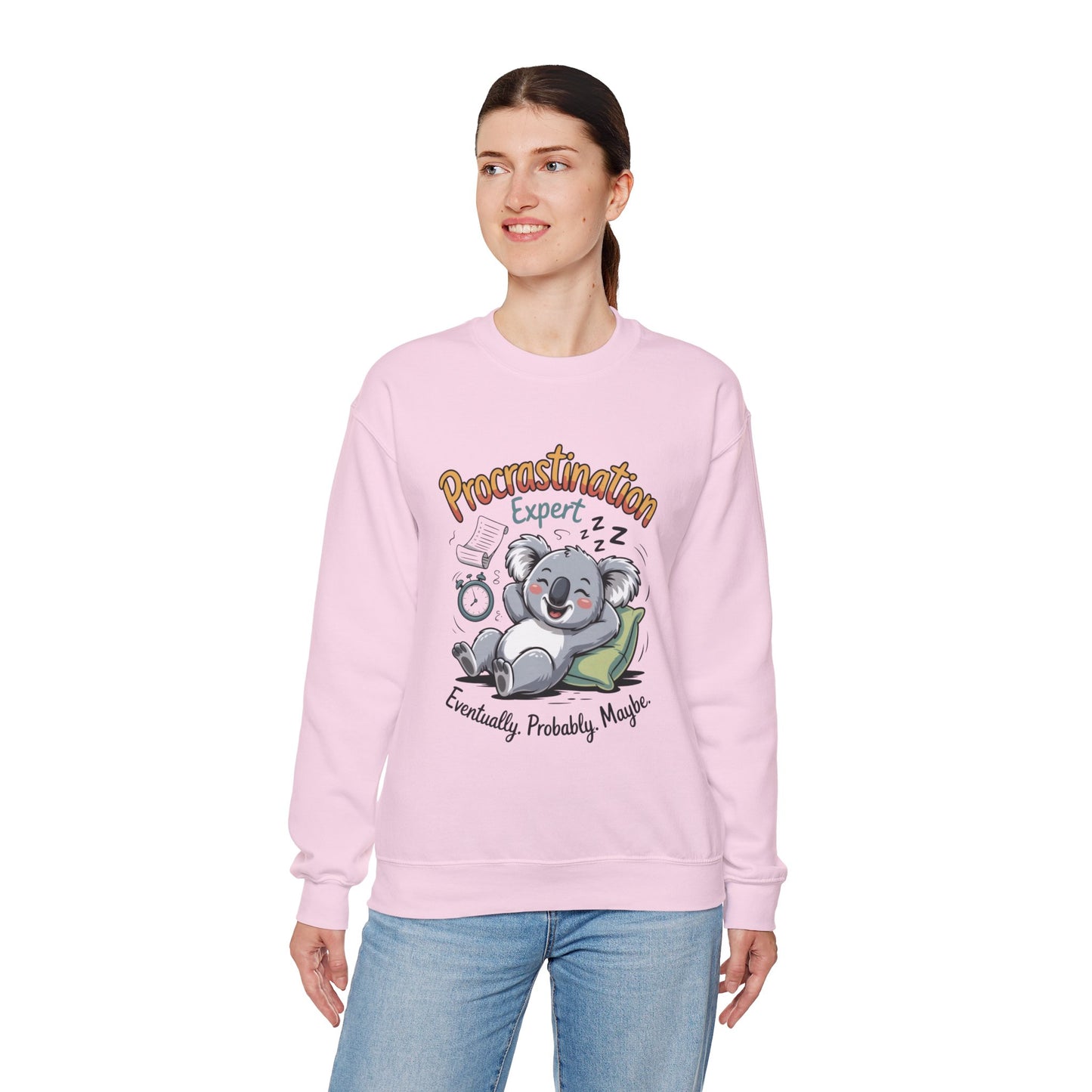 Procrastination Expert Womens Sweatshirt, Funny Crewneck, Cozy Gift for Students, Lazy Day Apparel, Womens Sweatshirt for Relaxation