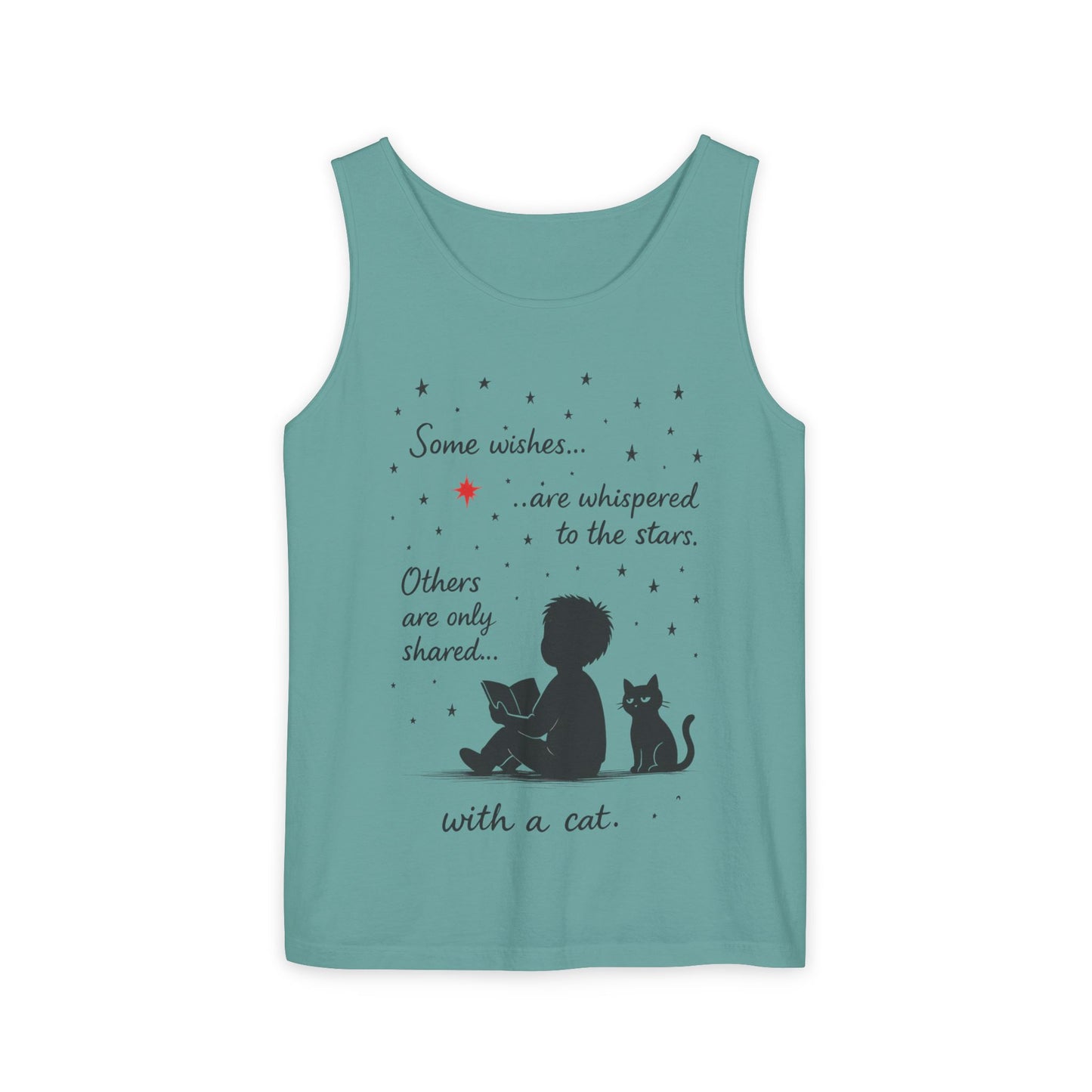 Whimsical Cat Lover's Tank Top, Inspirational Quote Top, Womens Garment-Dyed Summer Shirt, Gifts for Cat Moms, Casual Wear, Pet [...]