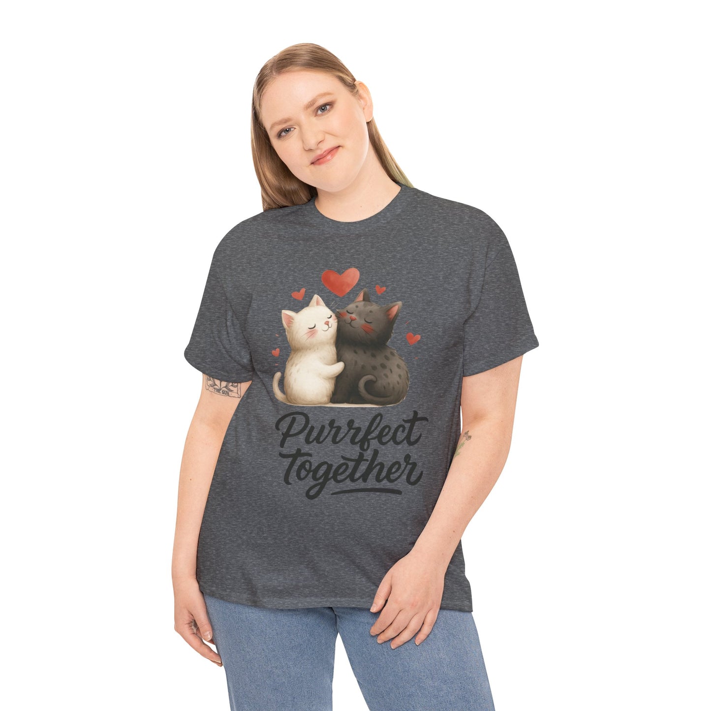 Purrfect Together Cat Womens Tee, Cute Cat Lovers Gift, Funny Animal T-Shirt, Womens Cotton Graphic Tee, Perfect for Valentine's Day, Pet [...]