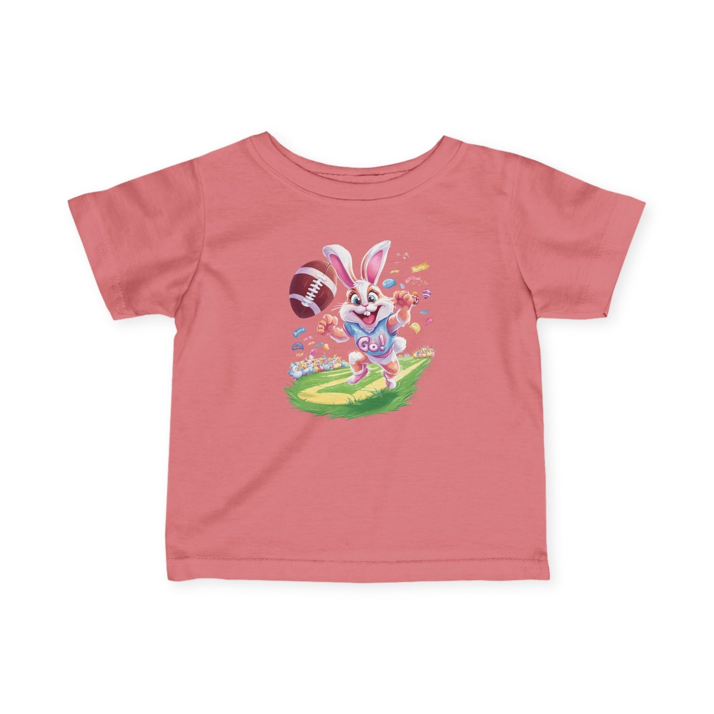 Touchdown Bunny Infant Tee - Funny Football Easter Shirt for Babies, Sporty Bunny Baby T-Shirt, Spring Gift for 6-24 Months, Easter Gift