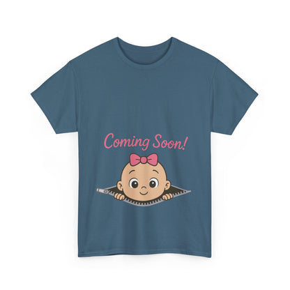 Coming Soon Maternity T-Shirt, Cute Baby Girl Pregnancy Announcement Shirt, Expecting Mom Gift, Gender Reveal Tee, Baby Shower Gift