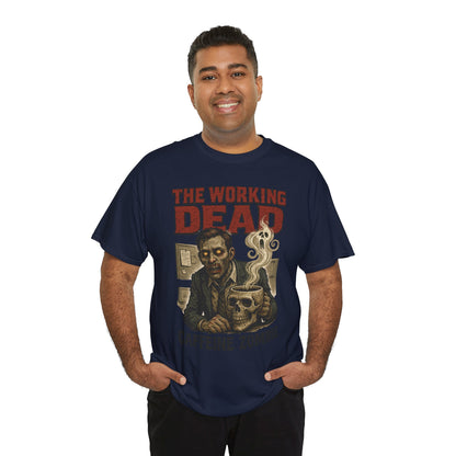 The Working Dead Men's Funny Zombie Work T-Shirt, Office Humor Tee, Halloween Office Tee, Coffee Zombie Shirt