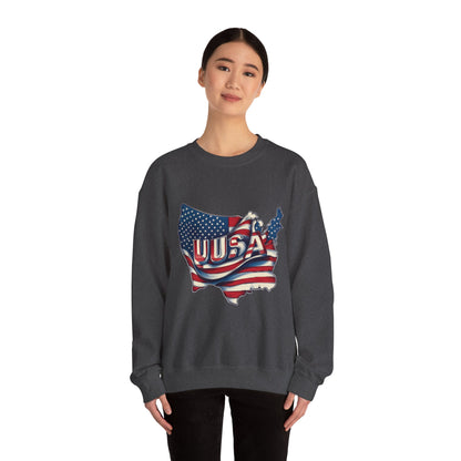 Patriotic USA Crewneck Sweatshirt, Unisex Sweatshirt, American Flag Apparel, Casual Comfort, Great for Independence Day and Holidays
