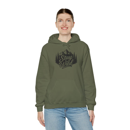 Stay Wild Hoodie, Nature Lover Unisex Pullover, Mountain Adventure Hiking Sweatshirt, Outdoorsy Gift for Him Her