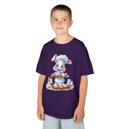 Easter Bunny Chef Kids T-Shirt, Cute Spring Baking Tee with Eggs, Toddler Easter Outfit, Bunny Holding Egg Tray Tee, Cute Animal Design