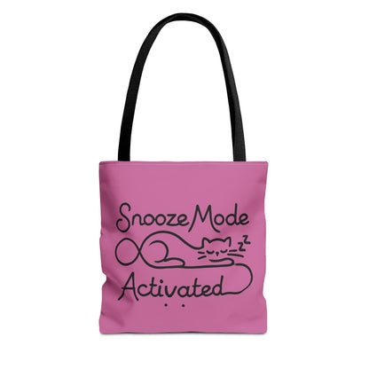 Sleepy Cat Tote Bag - Snooze Mode Activated, Cute Cat Lover Gift, Lounge Essential, Beach, Grocery, Everyday Use, Beach Weekender Bag