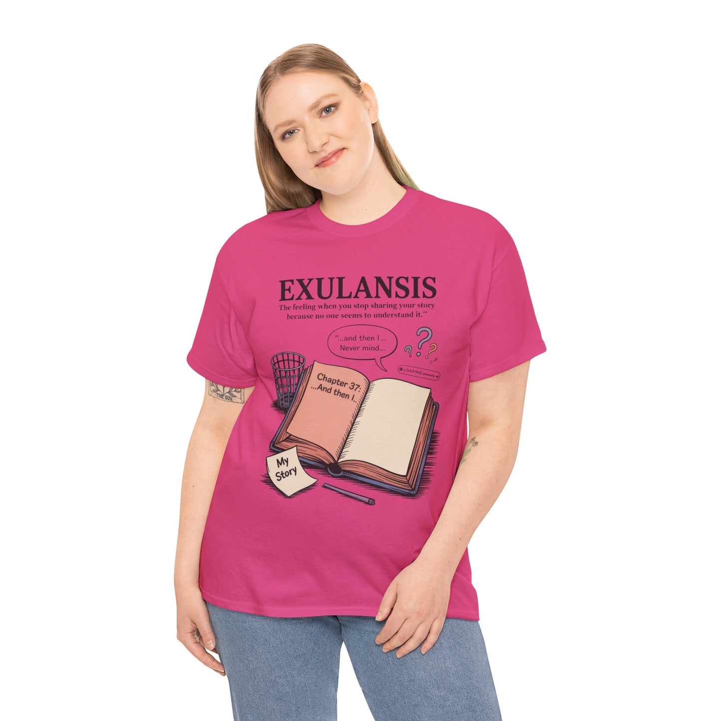 Exulansis Shirt, Emotional Aesthetic Word Tee, Deep Meaning Typography Graphic Tee, Women's Heavy Cotton Tee, deep meaning t shirt