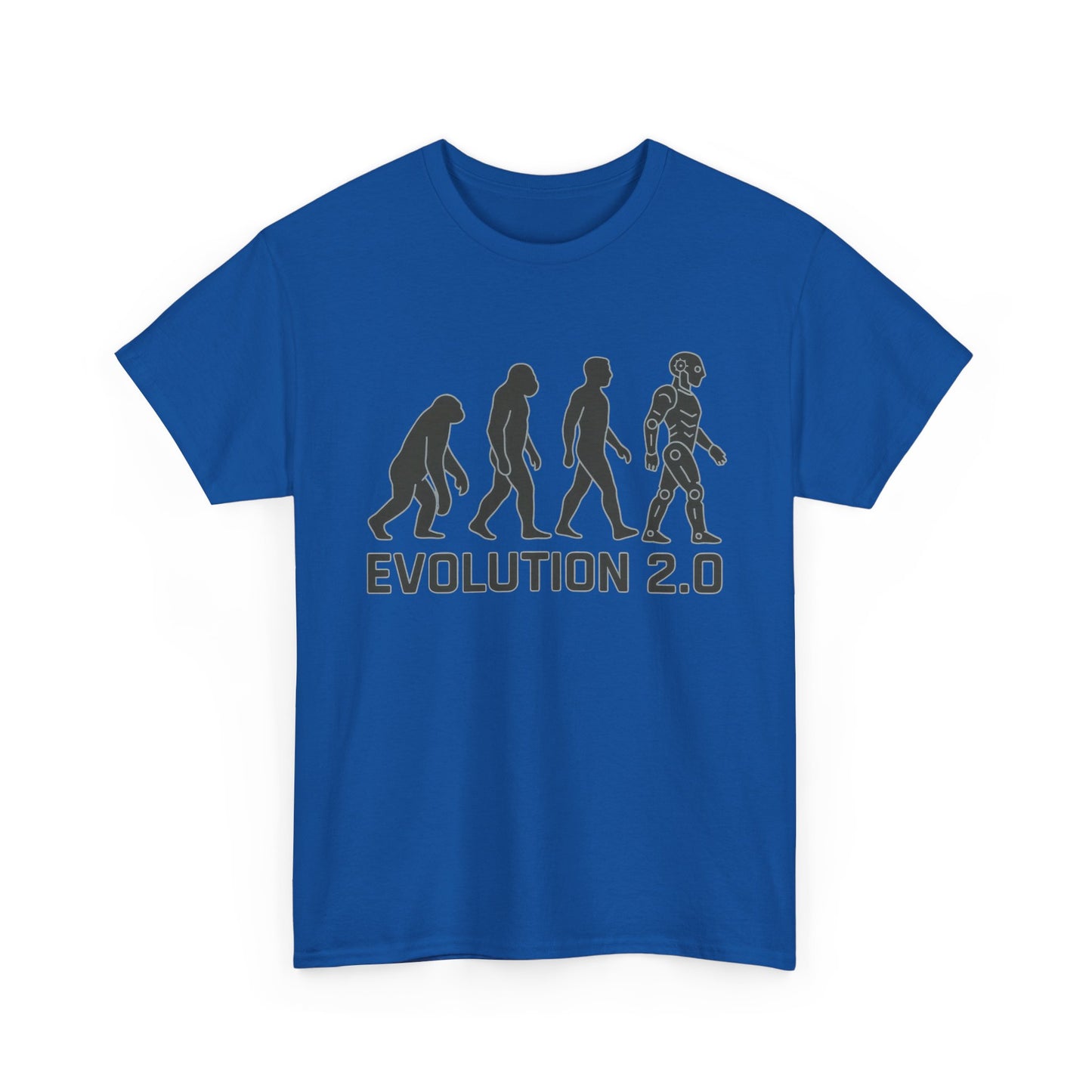 Evolution 2.0 Futuristic Robot Human Evolution T-Shirt, Cyberpunk Tech Graphic Tee for Men, Modern AI Inspired Sci-Fi Shirt
