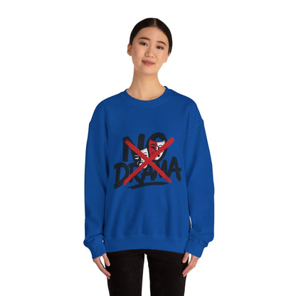 No Drama Crewneck Womens Sweatshirt, Cozy Sweatshirt, Relaxed Fit Pullover, Casual Gift for Friends, Everyday Comfort Apparel