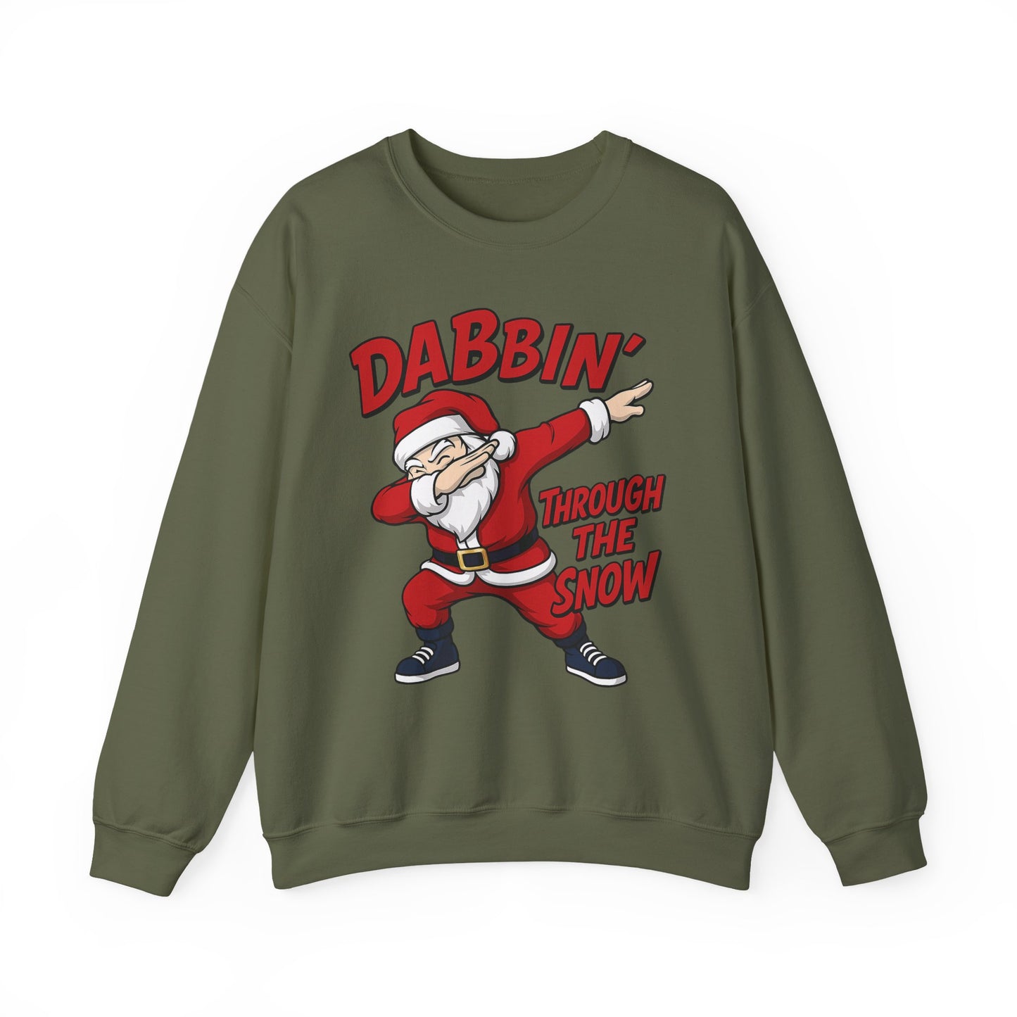 Dabbin Through The Snow Santa Men's Christmas Sweatshirt, Funny Holiday Jumper