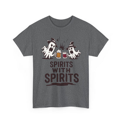 Spirits With Spirits Men's T-Shirt, Funny Ghost Drinking Halloween Party Graphic Tee