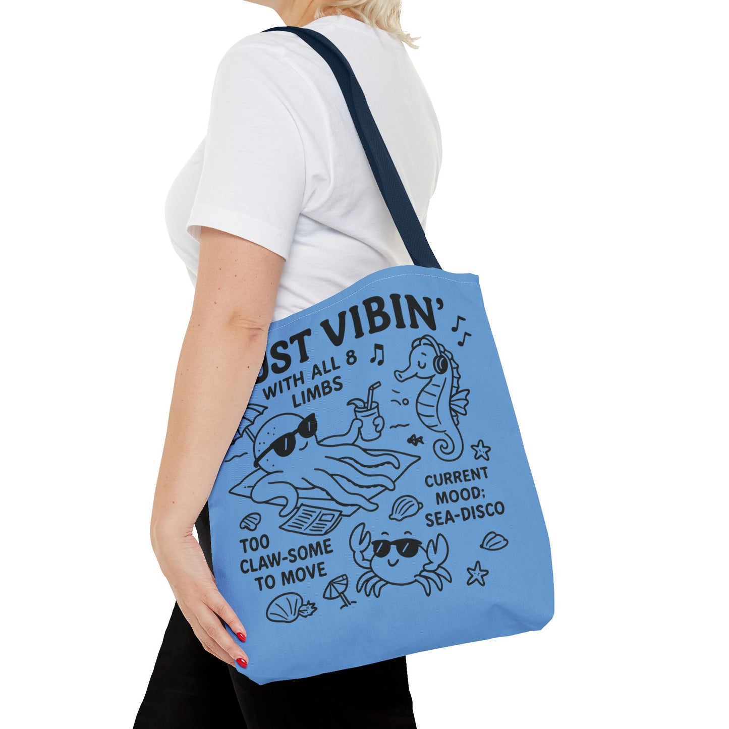 Fun Sea-Themed Tote Bag, Beach Accessories, Summer Vibes, Gift for Ocean Lovers, Reusable Shopping Bag, Cute Beach Tote