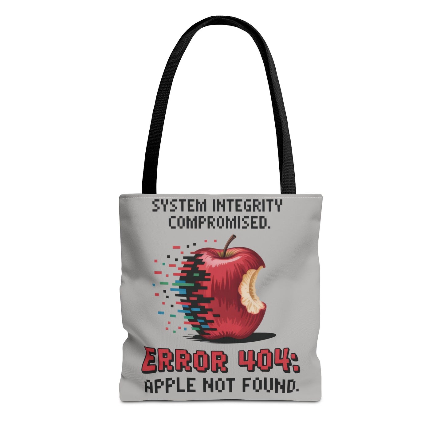 Error 404 Apple Tote Bag, Geek Tote, Funny Shopping Bag, Gift for Tech Lovers, Apple Lovers Tote, Digital Design Bag, Large Tote Bag, Weekender Bag, Beach Bag