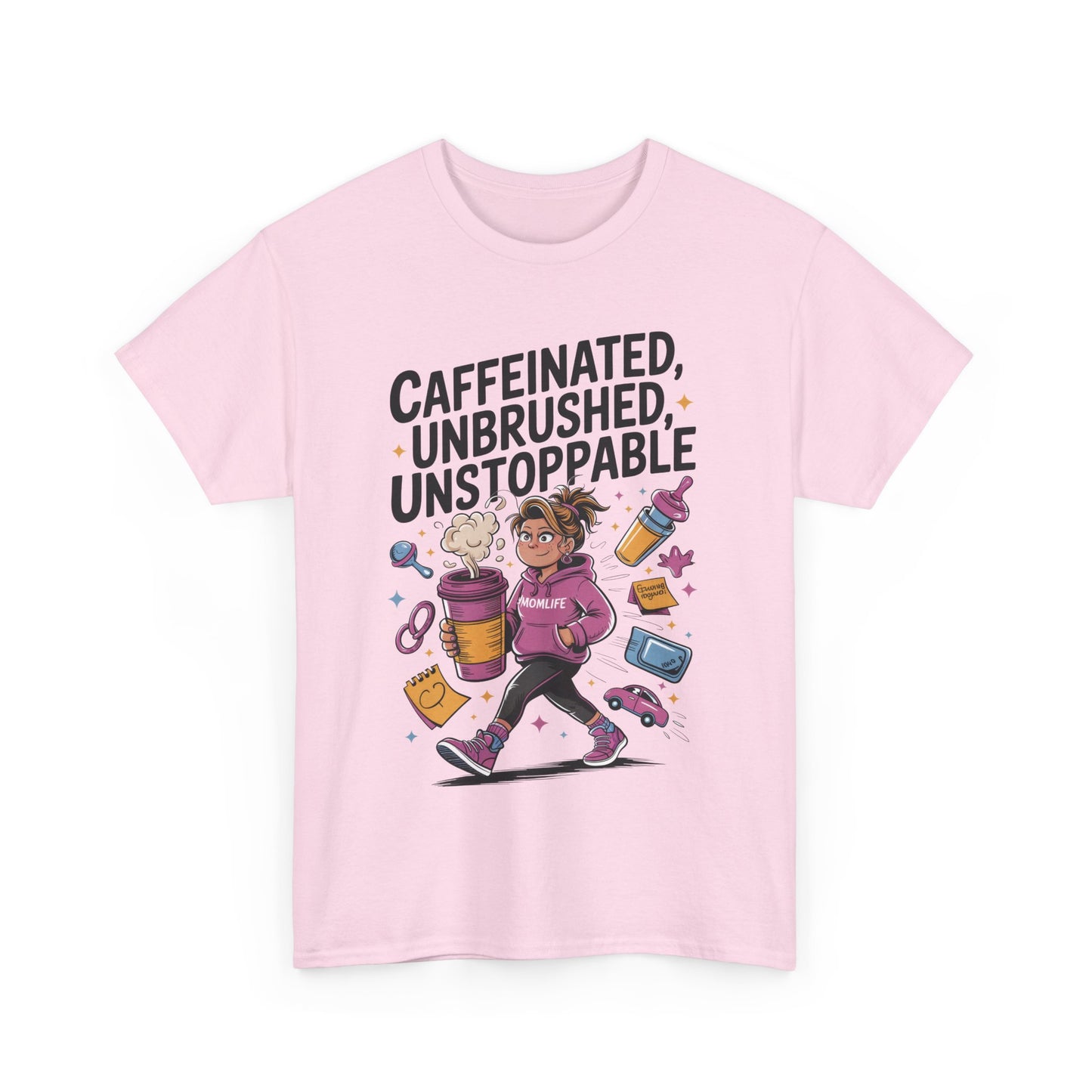 Funny Mom Life Graphic Shirt, Mother's Day Gift, Cotton Tee for Tired but Fierce Mothers, Coffee and Mom T-Shirt, mom life shirt