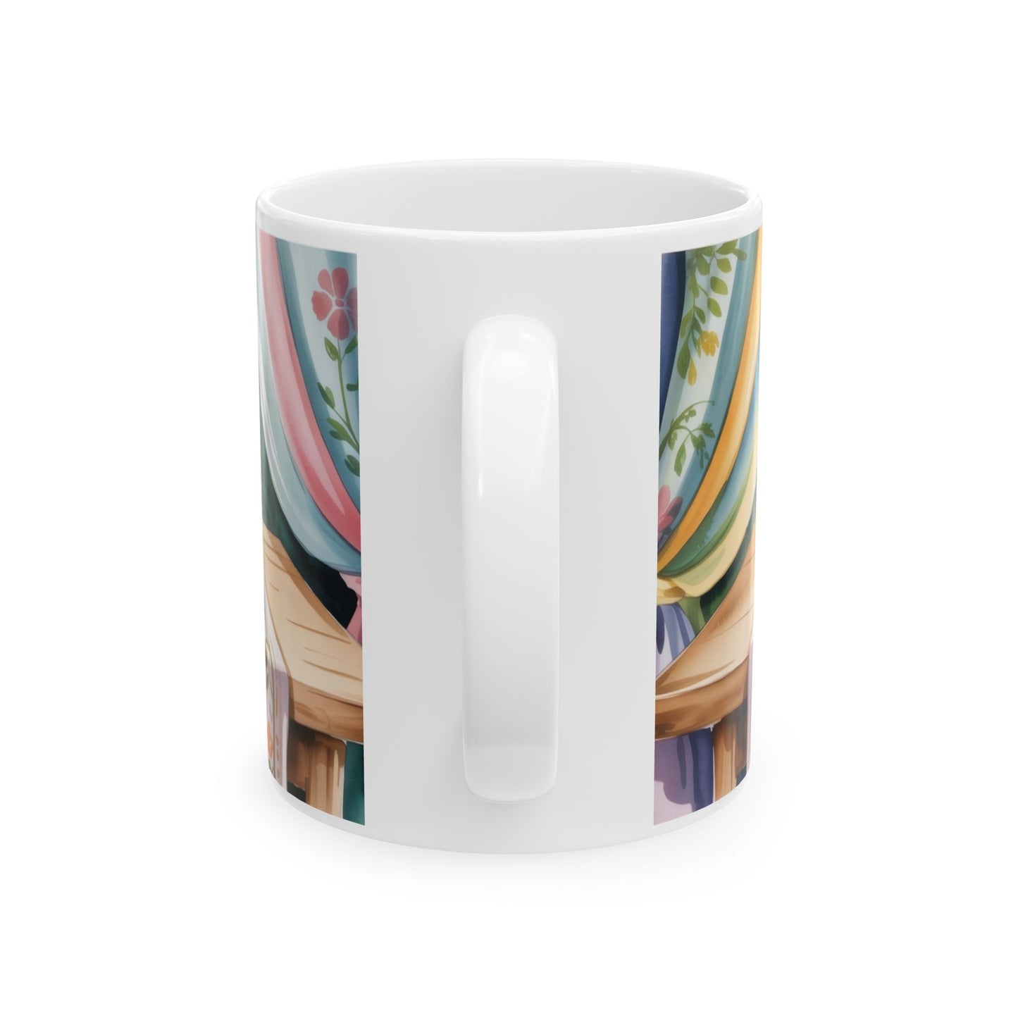 Cozy Cat Lover Mug, Ceramic Coffee Cup for Readers, Gift for Cat Lovers, Relaxing Tea Mug, Perfect for Home & Office, Book Lover Coffee Cup