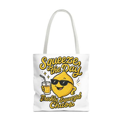 Lemon Themed Tote Bag, Squeeze the Day, Shopping Bag, Gift for Citrus Lovers, Eco-Friendly Carrier, Summer Accessory