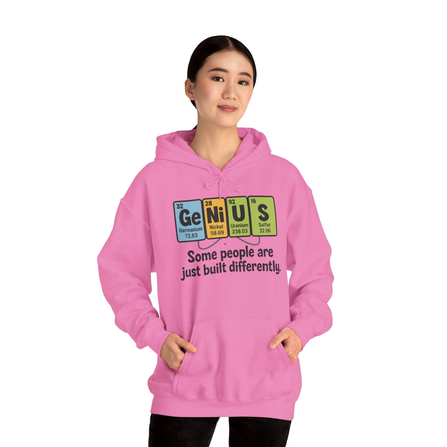 Funny Womens Genius Hoodie, Periodic Table Science Pullover, Nerdy Chemistry Sweatshirt for Her, Science Lover Apparel, Funny Chemistry Gift