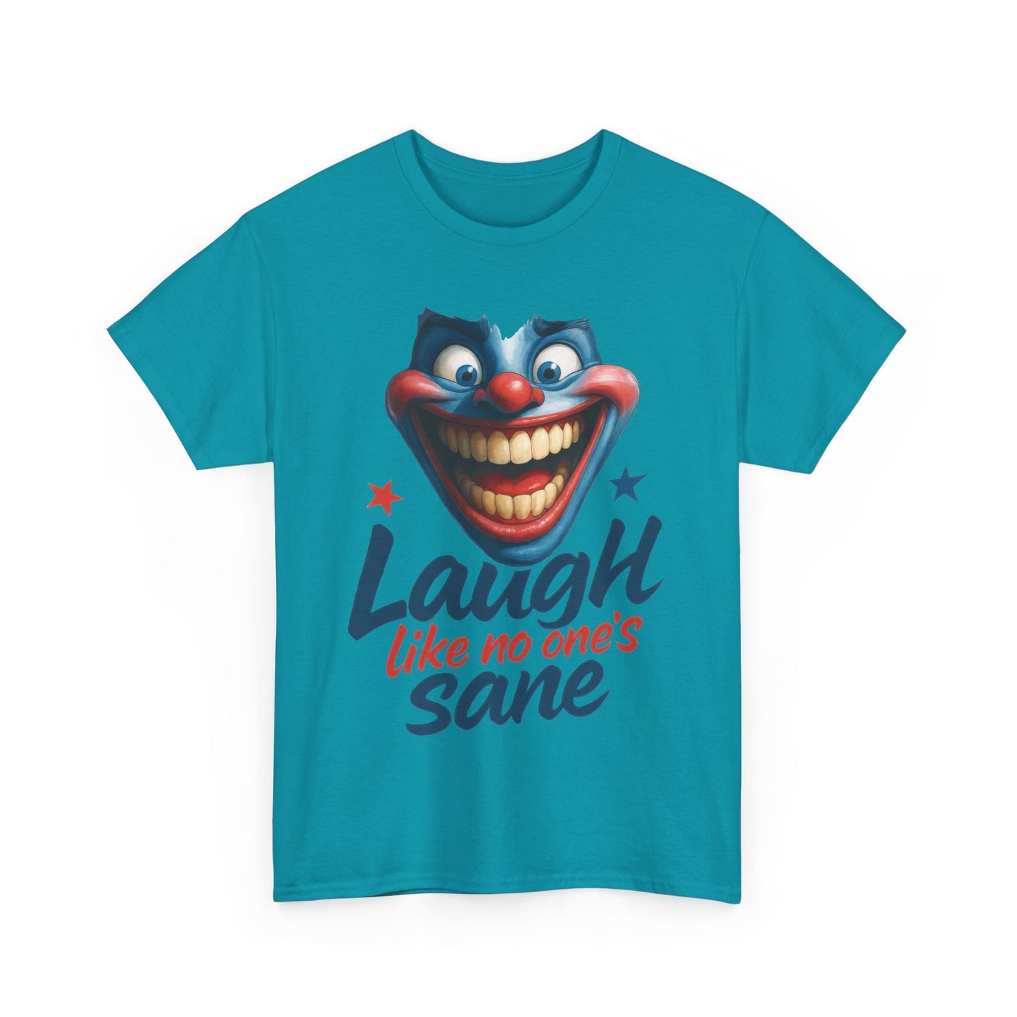 Funny Clown Face Unisex Heavy Cotton Tee, Creepy Clown Face T-Shirt, Humor T-Shirt,Clown Theme Shirt, Funny Horror Graphic Tee