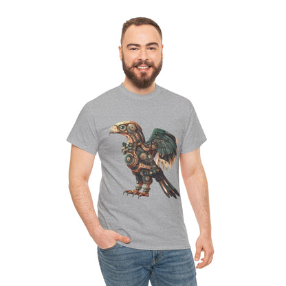 Steampunk Eagle Mens Tee, Cotton Tee with Mechanical Bird Design, Vintage Graphic Shirt, Gift for Bird Lovers, Unique Art Apparel