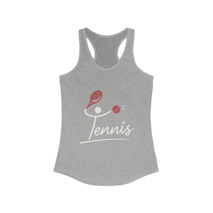Women's Ideal Racerback Tank, Womens Tennis Tank Top, Cute Sports Graphic Top, Workout Gym Activewear Shirt