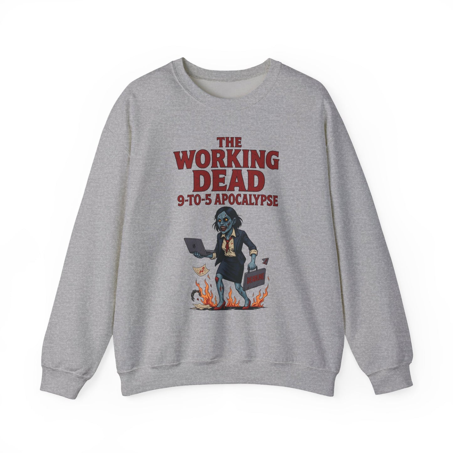Women's The Working Dead 9-to-5 Apocalypse Sweatshirt, Funny Office Zombie Horror Pullover, Halloween Zombie Work Top