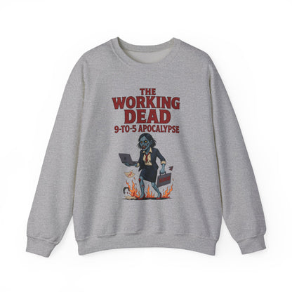 Women's The Working Dead 9-to-5 Apocalypse Sweatshirt, Funny Office Zombie Horror Pullover, Halloween Zombie Work Top