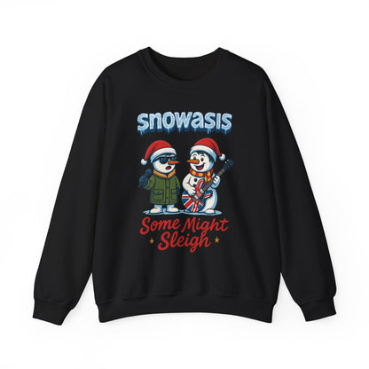 Snowasis Some Might Sleigh Men's Christmas Sweatshirt, Funny Rock Holiday Sweater