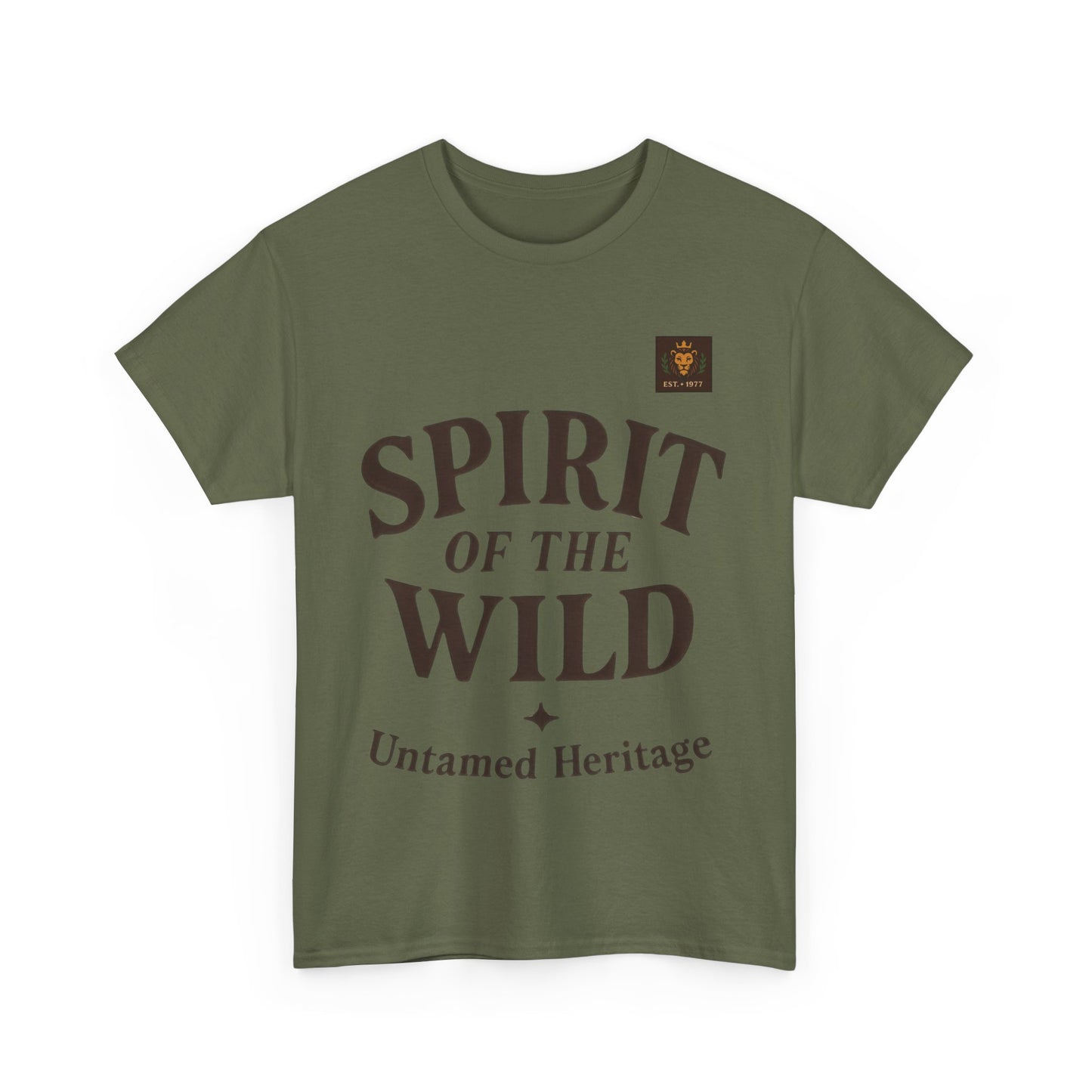 Spirit of the Wild Mens Heavy Cotton Tee, Nature Lover Gift, Outdoor Adventure Shirt, Unisex Tee, Casual Wear, Unique Graphic Apparel