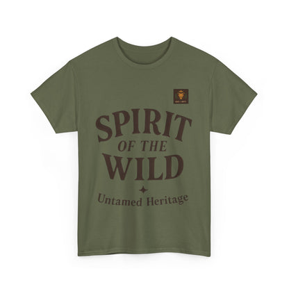 Spirit of the Wild Mens Heavy Cotton Tee, Nature Lover Gift, Outdoor Adventure Shirt, Unisex Tee, Casual Wear, Unique Graphic Apparel