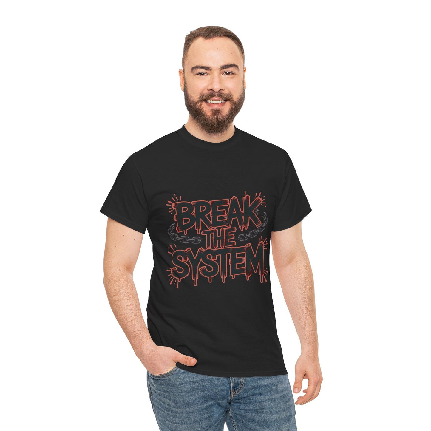 Men's Graphic Tee, Break the System Shirt, Streetwear Punk T-Shirt, Activist Gift for Him