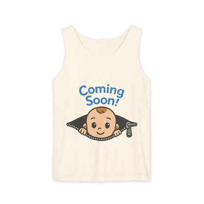 Coming Soon Maternity Tank Top, Cute Baby Boy Pregnancy Announcement Tee, Funny Expecting Mom Gift, Gender Reveal Tee, Baby Shower Top